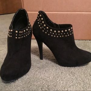 Black suede booties